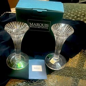 Waterford crystal Corinth 6 inch candlesticks . Still in box never used